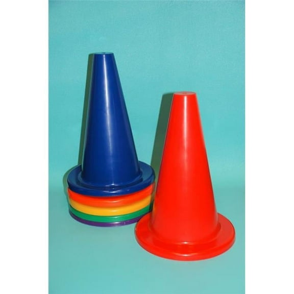 12 Inch Vinyl Cone with Round Base - Set of 6