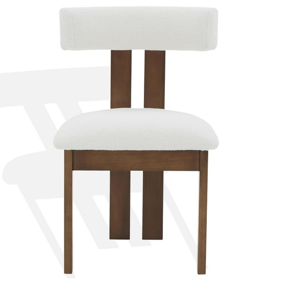 Safavieh Macey Wood Dining Chair in Ivory / Walnut