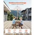 thumbnail image 6 of VEVOR Kids Picnic Table with Umbrella, 3-in-1 Sand & Water Table, Outdoor Wooden Table and Bench Set with 2 Trays, 4-People Patio Dining Furniture for Garden, Backyard and Porch (Walnut), 6 of 9
