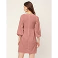 thumbnail image 4 of Moomaya Boat Neck Bodycon Solid Georgette Dress - Women's Stylish Bodycon Dress, 4 of 9