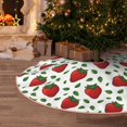 thumbnail image 4 of Salouo Strawberry Christmas Tree Skirt 30" Farmhouse Christmas Decorations Snowman Xmas Tree Skirt Tree Mat for Holiday Party Decor, 4 of 8