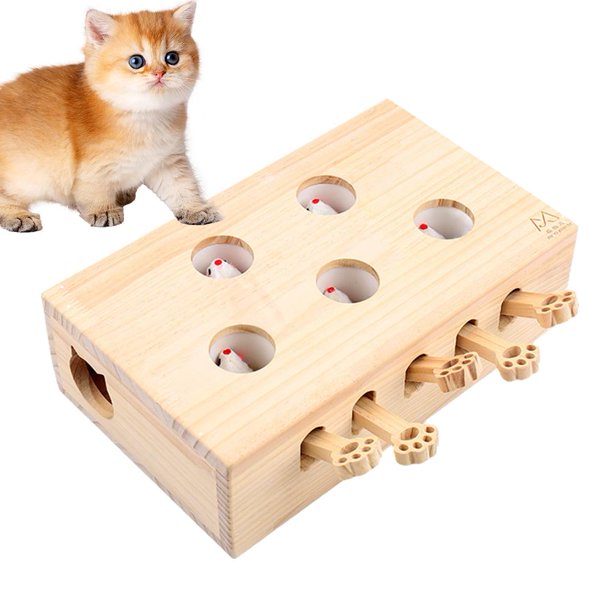 CAIROYAR Juguete para gatos, rascador y juguete 3 en 1 Whack-a-Mole, juguete para gatos Whack a Mole, juguete para gatos Whack a Mole, rascador de cartón para gatos con Whack a Mole para gatos