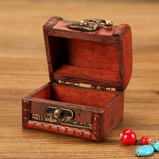 Joyero Caja de Madera Vintage Ganfancp con Mini Cerradura Almacenar Joyas