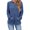 Blue XXL, variant on Women Knitted Sweater Hooded Long Sleeve Loose Fit Ribbed Knitting Pullover Tops with Pockets Casual Solid Color Autumn Knitwear