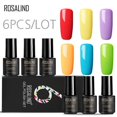 thumbnail image 1 of ROSALIND 6Pcs/Lot 7ML Nail Soak-off Gel Polish UV Nail Long-lasting Polish Set for Manicure Gel Lacquer, 1 of 4