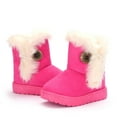 thumbnail image 3 of Eltusu Girls Snow Booties, Windproof Non Slip Thermal Outdoor Winter Boots Shoes Hot Pink Size 1(Big Kids), 3 of 5
