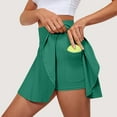 thumbnail image 2 of Huresd Tennis Skirts for Women with Shorts High Waisted Athletic Shorts Tummy Control Golf Skorts for Women with Pockets Green M, 2 of 6