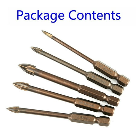 

GLFSIL 5Pcs Efficient Universal Drilling Tool Drill Bit Hole Opening Power Tools Cross