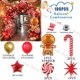 thumbnail image 4 of Guirnalda de globos navideños con decoraciones, arco rojo metálico dorado con hombrecito de jengibre y estrellas, globo de aluminio para decoración de fiesta navideña, 4 of 5