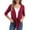 Burgundy, variant on Women's Shrug Cardigan 3/4 Sleeve Cropped Drawstring Waist Crochet Bolero Sweaters,S/M/L/XL/XXL