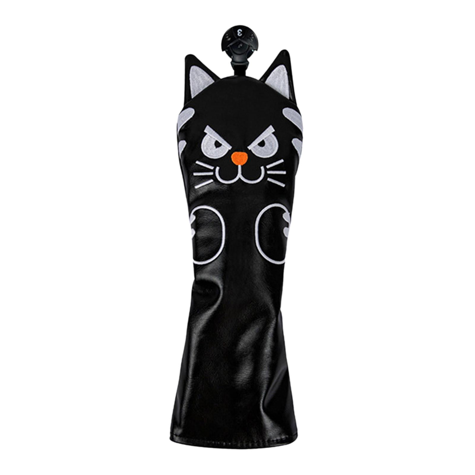 Golf Club Headwear Mallet Putter Cat Pattern Accessories Putter cue headwear for 3 Fairwaywood Black