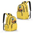 thumbnail image 2 of Whosucclay Yellow Road Roller Kids Backpack with Multi-Pockets Lightweight Adjustable Straps School Bag, Waterproof Large Capacity 17 Inch Daypack for Daily Use, 2 of 8