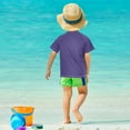 thumbnail image 4 of FORMRS Boys Rash Guard with Short Sleeves UPF 50+ Swim Shirts Sizes 3-12T, Large Purple Flowers, 4 of 6