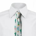 thumbnail image 2 of Cactus Necktie, Prickle Plant in Pots, Dress Tie, 3.7", Multicolor, by Ambesonne, 2 of 3