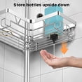 thumbnail image 3 of 6-Tier Corner Shower Caddy Tension Pole, Adjustable Shower Tension Rod Organizer, Floor to Ceiling Shower Caddy 25-114.2 inch, Silver, 3 of 15