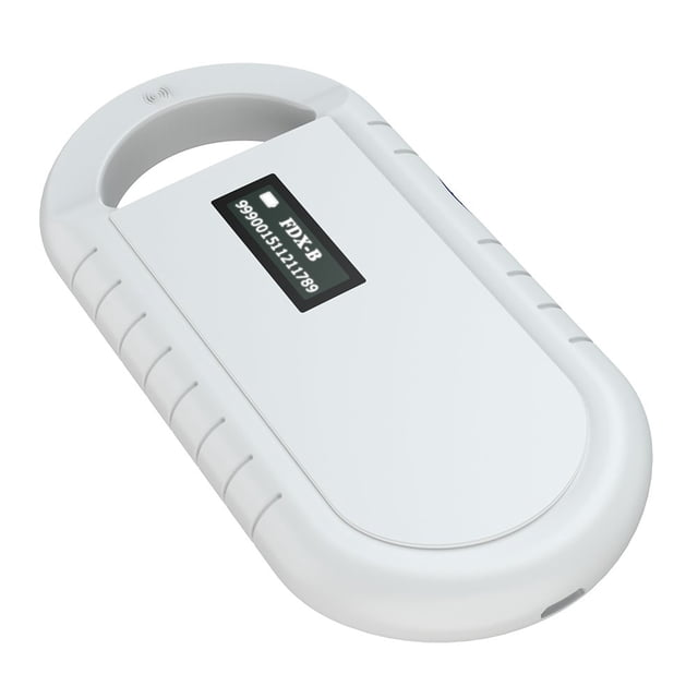 Escáner de microchip para mascotas Zerone lector de virutas de animales portátil RFID blanco