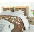 thumbnail image 5 of Ambesonne Autumn Duvet Cover Sets, Deciduous Oak Leaves, 2-Queen, Umber Redwood, 5 of 7