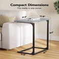 thumbnail image 6 of C Shaped Metal Couch End Table Tray Table 2pcs, Widened Side Table Sofa Table Nightstand for Bedroom, Living Room, 27"(H) x 21.1"(W) x 11.4"(D), Grey, 6 of 10