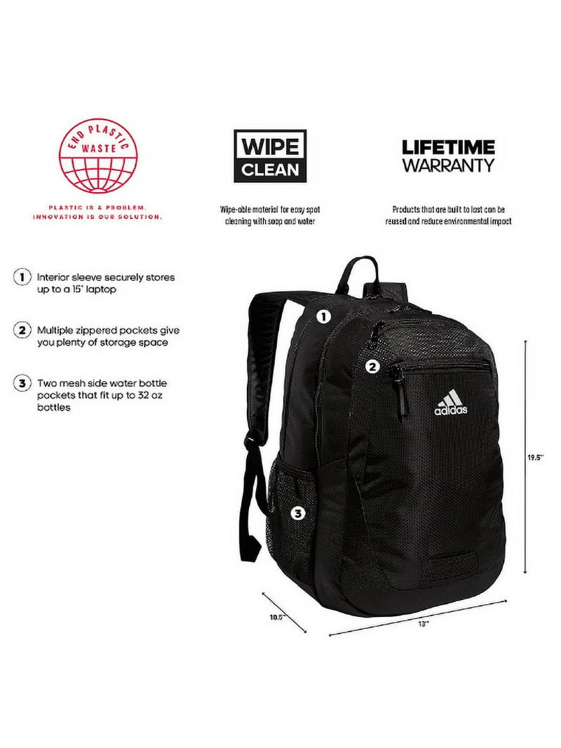 adidas Foundation 6 Backpack, Black/White, One Size