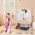 thumbnail image 3 of Wdmiya White Kids Clothing Rack, Baby Clothes Rack for Hanging Clothes with Wheels and Bottom Storage Shelf, Small Toddler Garment Rack Kids Dress Up Storage Rack for Coats, Skirts, Dance, 3 of 7