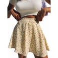 thumbnail image 3 of Women'S Summer Flowy Mini Skirt Basic Casual High Waisted Flared Mini Beach Skirts Yellow L, 3 of 9