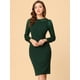 thumbnail image 3 of Vestido De Tubo Midi Vintage Con Cuello Peter Pan De Trabajo Para Mujer Verde XS, 3 of 6