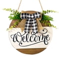 thumbnail image 1 of Cartel De Bienvenida De Madera Placa Redonda Para Colgar En El Jardín Con Diseño Vegetal 30 Cm (12) Puerta Principal Decoración Para Colgar En La Pared Del Porche, Patio Y Uso En Interiores, 1 of 4