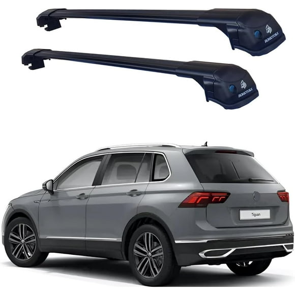 ROKIOTOEX Cobra Roof Rack Crossbars for 2018-2025 Tiguan Black Crossbars