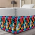 thumbnail image 1 of Geometric Bed Skirt, Abstract Blended Vivid Color Square and Diamond Shapes with Dots and Circles, Elastic Bedskirt Dust Ruffle Wrap Around for Bedding Decor, 4 Sizes, Multicolor, by Ambesonne, 1 of 2