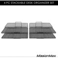 thumbnail image 4 of Document Organizer For Home Office, Stackable Letter Tray With Space Saving Design, Special Mesh Stackable Paper Tray For Letter/A4 Paper, Sturdy, 4 of 5