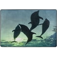 thumbnail image 4 of SKYSONIC 72x48in Summer Dolphin Silhouette Area Rug, Underwater World Non-Slip Floor Carpet for Indoor Living Dining Room and Bedroom Area, 4 of 7
