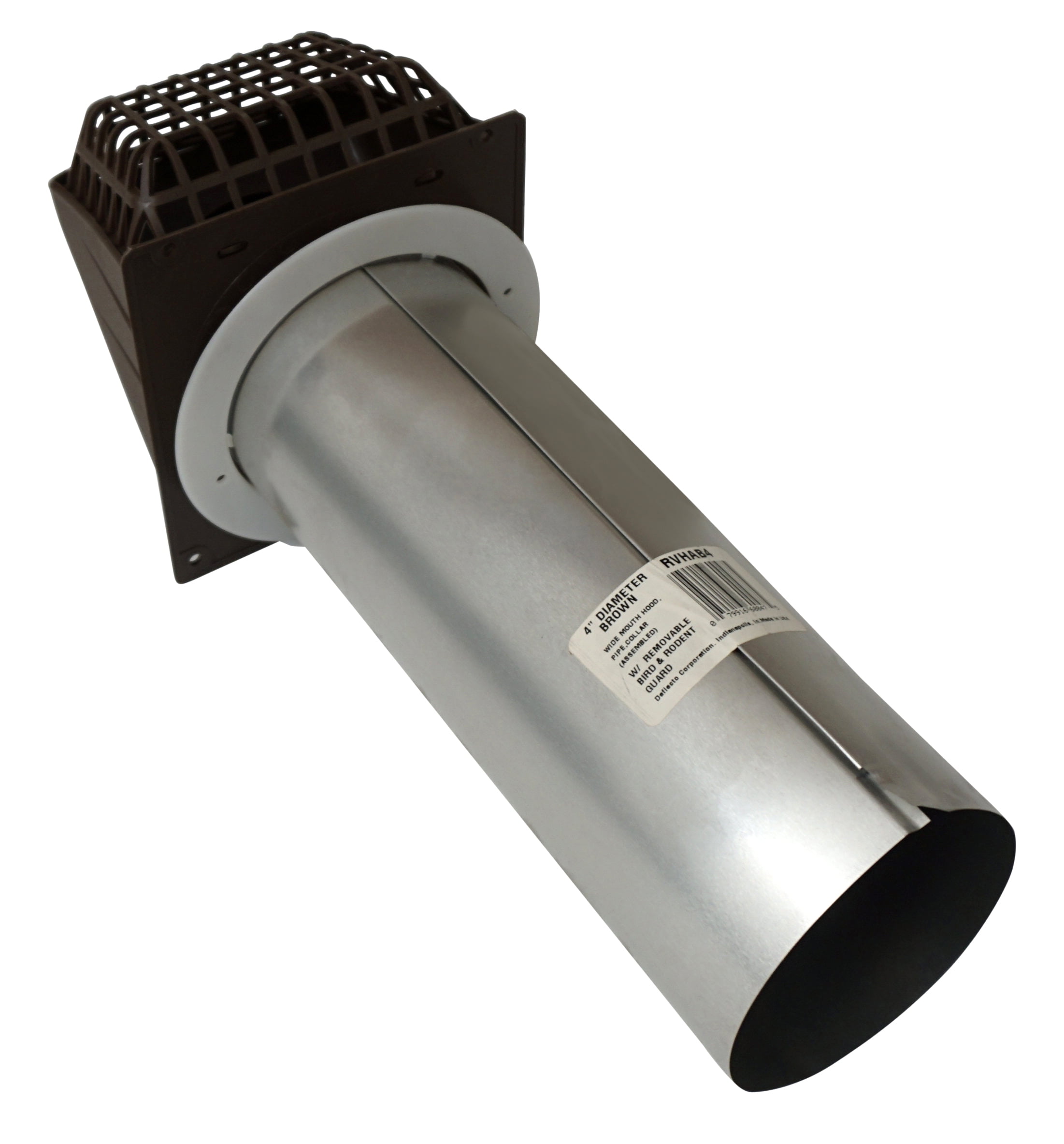 Deflect-O RVHAB4 Weatherproof Brown Aluminum and Plastic Dryer Vent Hood 4 in.