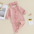 thumbnail image 2 of Suéter de punto Romper MozikQin para bebé niña recién nacida, color rosa, 2 of 7