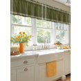 thumbnail image 5 of Dark Olive Window Valance, Minimal Solid 2 Pack Decorative Curtain for Small Windows, Light Filtering Valance with 3” Rod Pocket, 54"W x 18"L, 5 of 9
