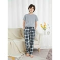 thumbnail image 2 of WORW Boys Pajama Pants - Cotton Flannel Plaid Loose Fit Pants with Pockets, 2 of 5