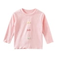 thumbnail image 6 of FAIWAD Girls Ribbed Knit Shirts Cute Long Sleeve Crew Neck Bow Tops Fall Casual Daily Clothes, 6 of 7