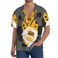 thumbnail image 1 of Balery Bee Gnome With Sunflower Camisa Casual de Manga Corta con Botones para Hombre, Texturizada, Estilo Cubano, para Playa, Verano-Small, 1 of 5