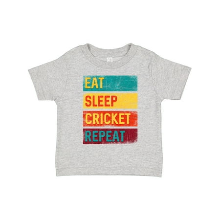 

Inktastic Cricket Sports Eat Sleep Cricket Repeat Gift Toddler Boy or Toddler Girl T-Shirt