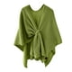 thumbnail image 2 of Capa de punto elegante para mujer, chal liso con parte delantera grande, tejido con tacto calado, para otoño e invierno, 2 of 5