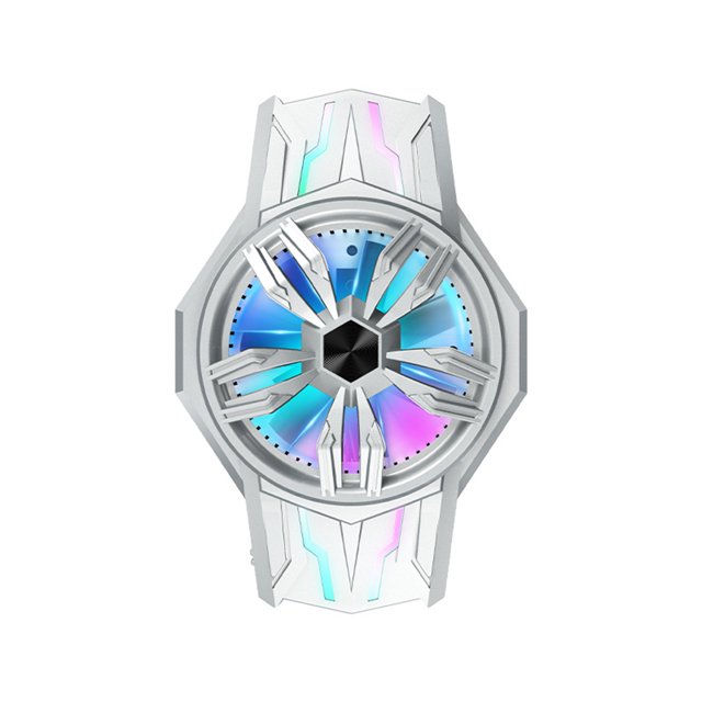 Sywqhk S1 RGB Semiconductor Teléfono móvil Cooler Fan Stand para PUBG Mobile (Plata)