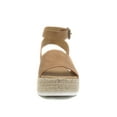 thumbnail image 3 of Soda Topic Open Toe Buckle Ankle Strap Espadrilles Flatform Wedge Casual Sandal, 3 of 5