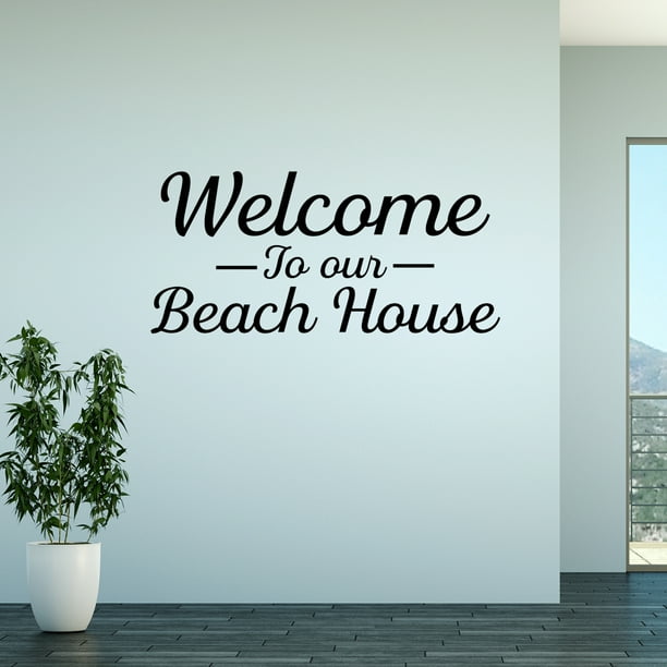 Quote Designs To Our Beach House Living Room Wall Decal Sticker