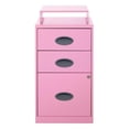 thumbnail image 3 of 3 Drawer Locking Metal File Cabinet w/ Top Shelf in Pink, 3 of 10