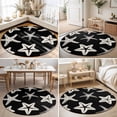 thumbnail image 4 of Round Area Rugs 4Ft, Black Starfish Coastal Non-Slip Washable Circle Rugs Carpet, Nautical Summer Ocean Abstract Art Indoor Outdoor Rug Floor Mats Throw Runner for Bedroom Living Room Bathroom, 4 of 8