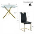 thumbnail image 2 of Sumdeal 5-Piece Dining Table and Chair Set, Modern Dining Set, Tempered Glass Tabletop, PU Upholstered Chairs, Metal Legs, Space-Saving, Suitable for Living Rooms, Kitchens, and Dining Rooms, 2 of 8