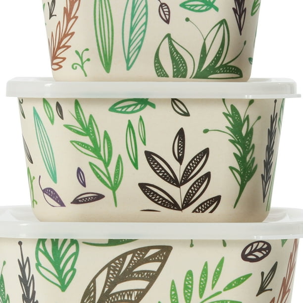 California Basics Large Bamboo Food Containers (Leaf)