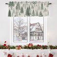 thumbnail image 4 of Kitchen Curtain Valance 42"x12",Blackout Rod Pocket Valances Green Christmas Tree Seamless Small Window Treatment Panel for Living Room Bedroom Windows,Retro Linen, 4 of 9
