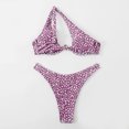 thumbnail image 4 of Efsteb Bathing Suit for Women 2 Piece Bikini Two Piece Swim Suit Halter Spaghetti Strap Bikini Sets Solid Color Fashion Bathing Suits Swimwear (Purple,L), 4 of 6