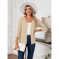thumbnail image 4 of HOWCOME Women's Lightweight Button-Up Cardigan Soft Knit 3/4 Sleeve Sweater Casual Layer, Beige 2XL, 4 of 7