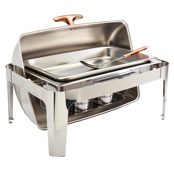 Celebrations by Denmark Tools for Cooks 5 Piece 9.5 Quart Stainless Steel Chafing Dish Set with Roll Top Lid